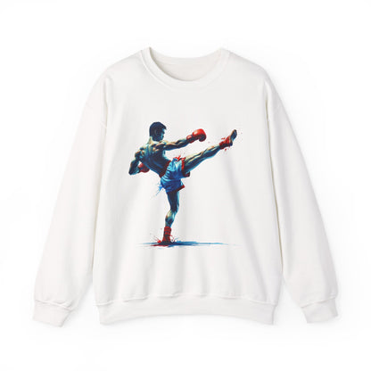 Muay Thai Art Sweatshirt – Colorful Muay Thai Fighter Crewneck