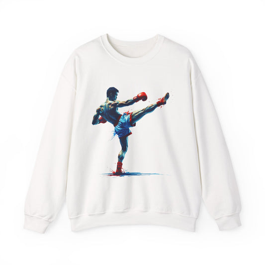 Muay Thai Art Sweatshirt – Colorful Muay Thai Fighter Crewneck