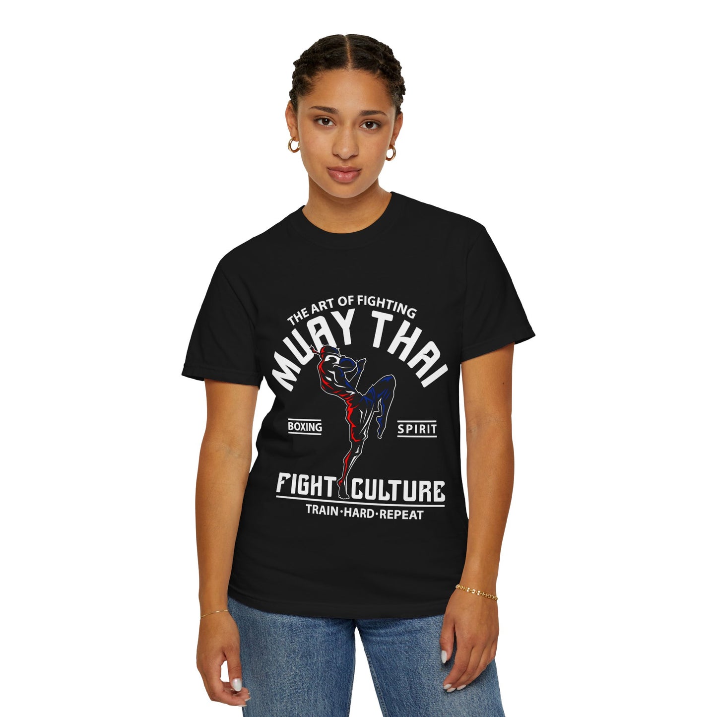 muay thai warrior minimal combat graphic t-shirt