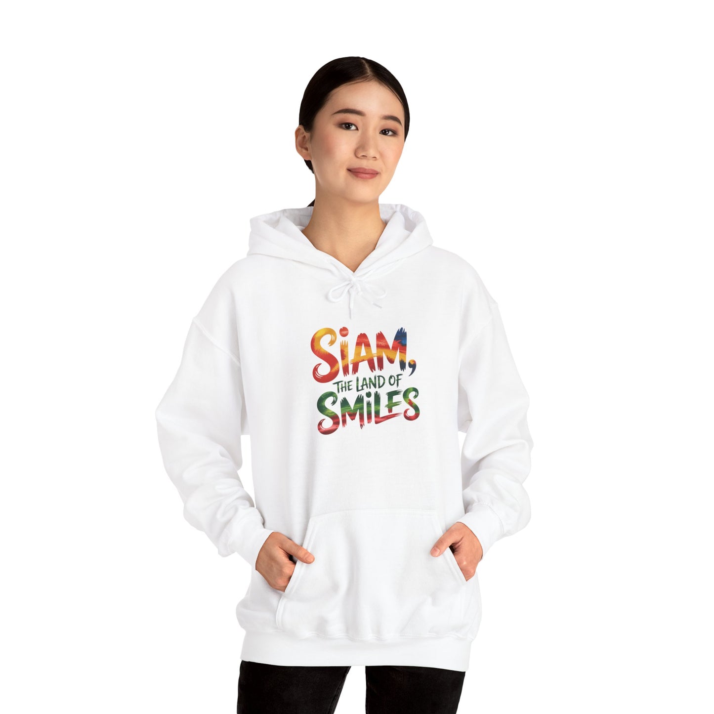 siam the land of smiles hoodie — colorful thai travel sweatshirt