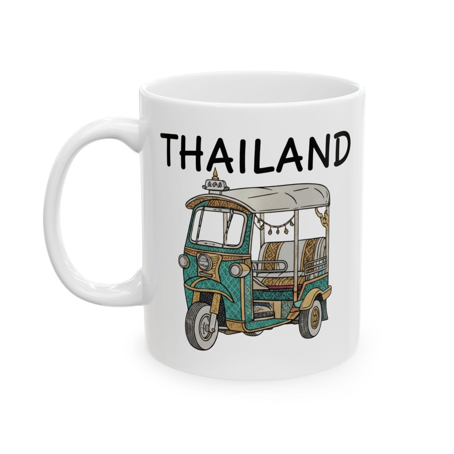 thailand tuk tuk ceramic mug — classic thai tuk tuk travel coffee cup (11oz)