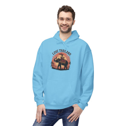 Thailand Elephant Sunset Hoodie — Sunset Elephant Graphic Hoodie