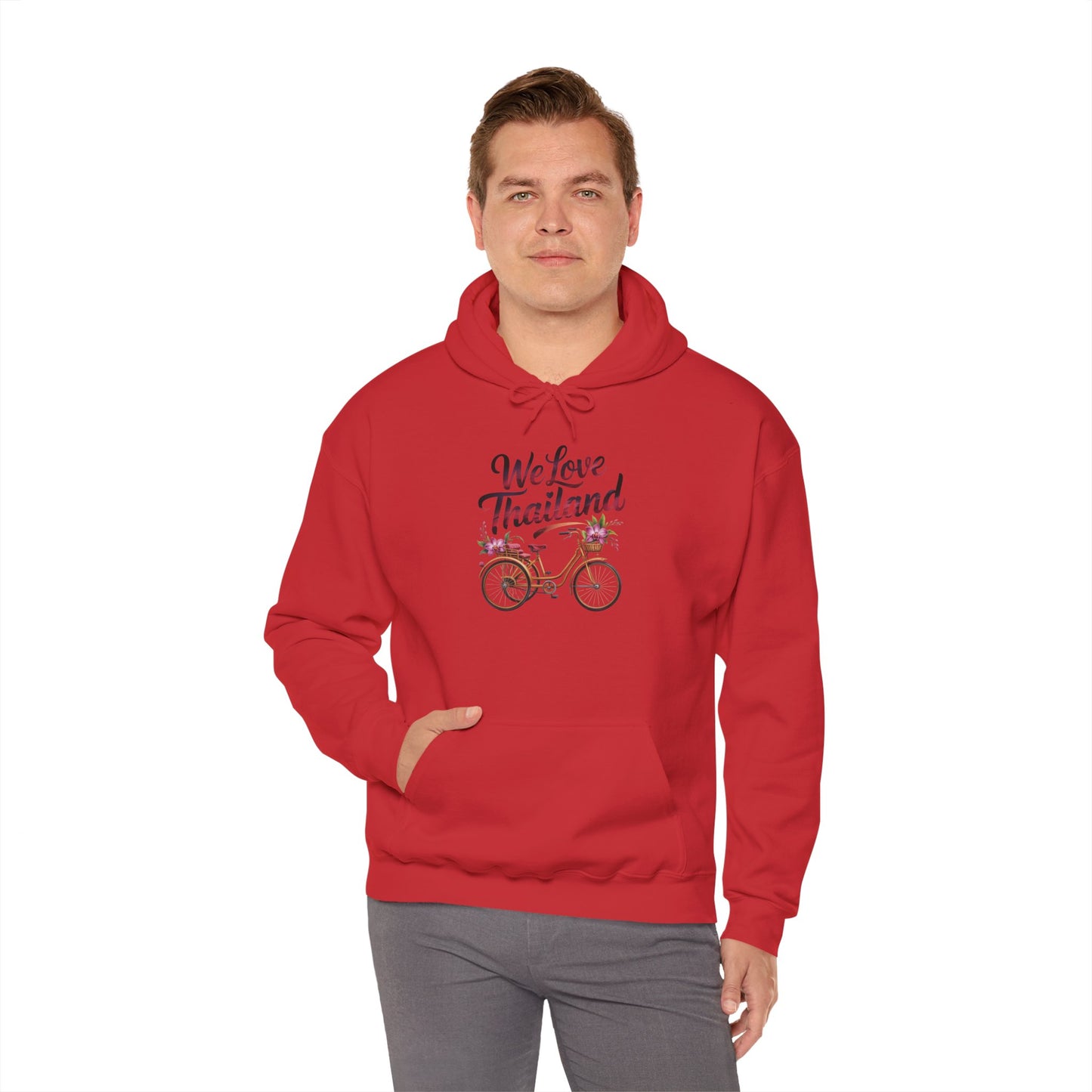thailand bicycle hoodie — "we love thailand" travel sweatshirt