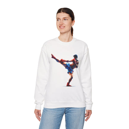 Muay Thai Silhouette Sweatshirt — Martial Arts Crewneck for Fighters & Fans