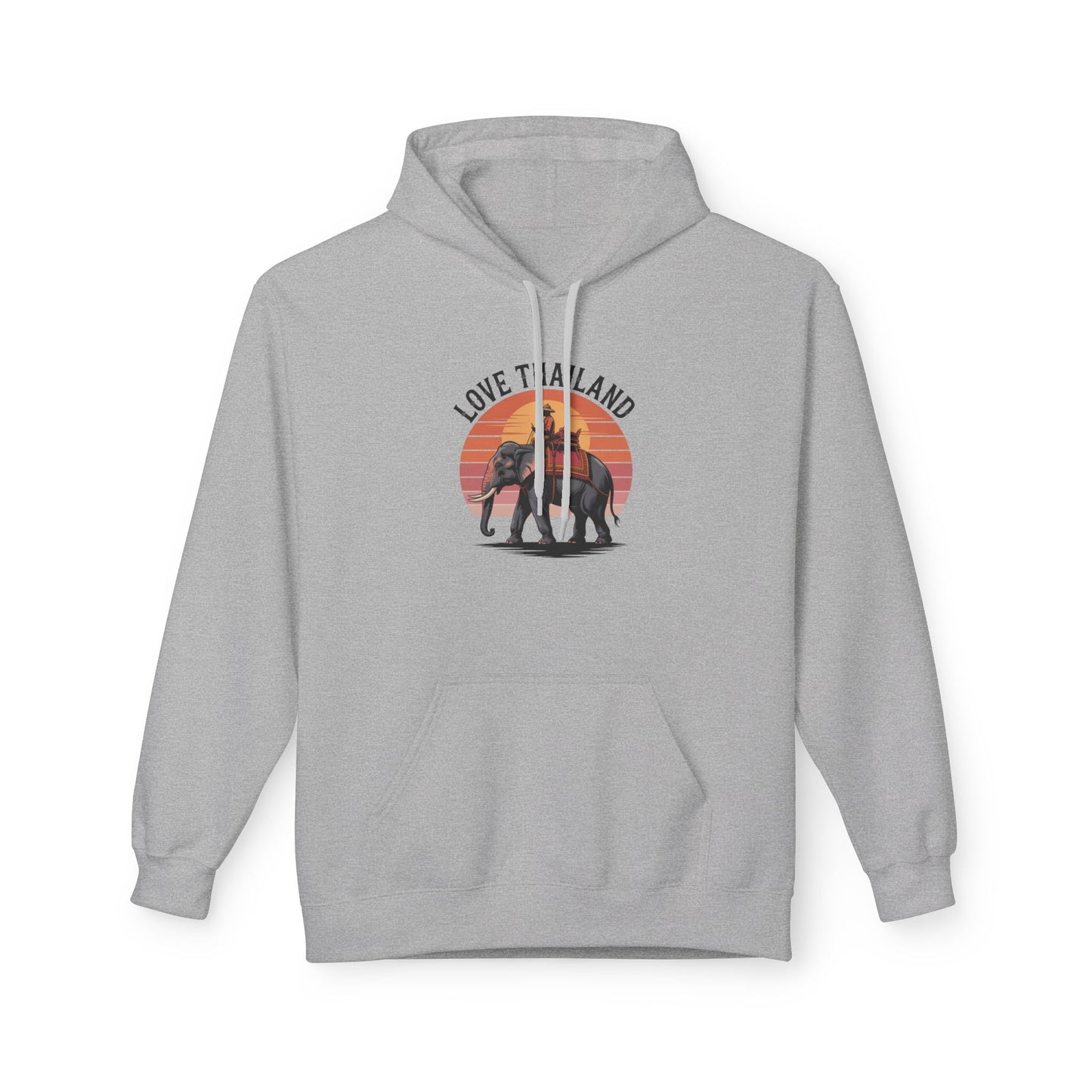 thailand elephant sunset hoodie — "love thailand" travel hoodie