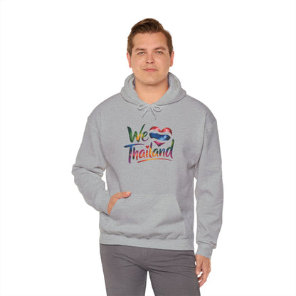 We Love Thailand Hoodie – Thai Flag Heart Travel Sweatshirt