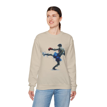 Muay Thai Fighter Crewneck Sweatshirt — Colorful Combat Sports Design