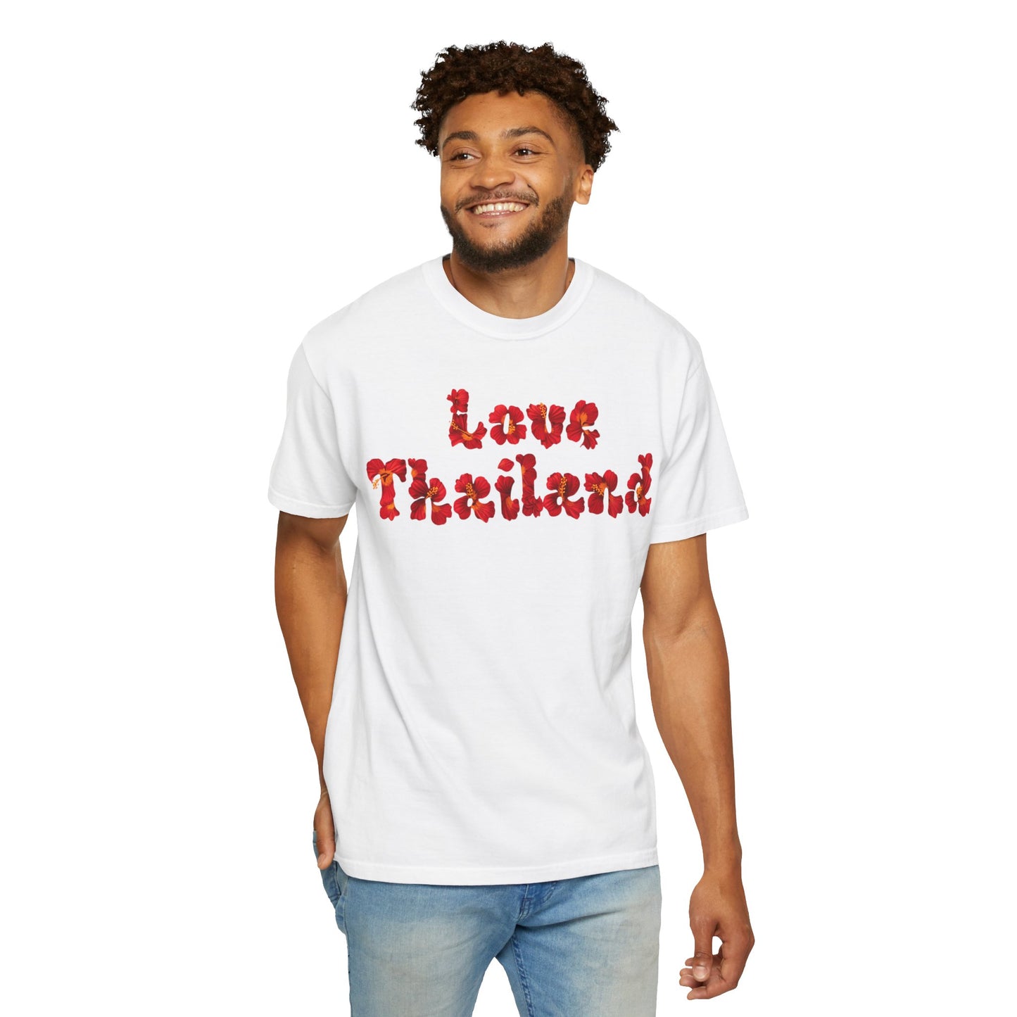 love thailand retro floral t-shirt