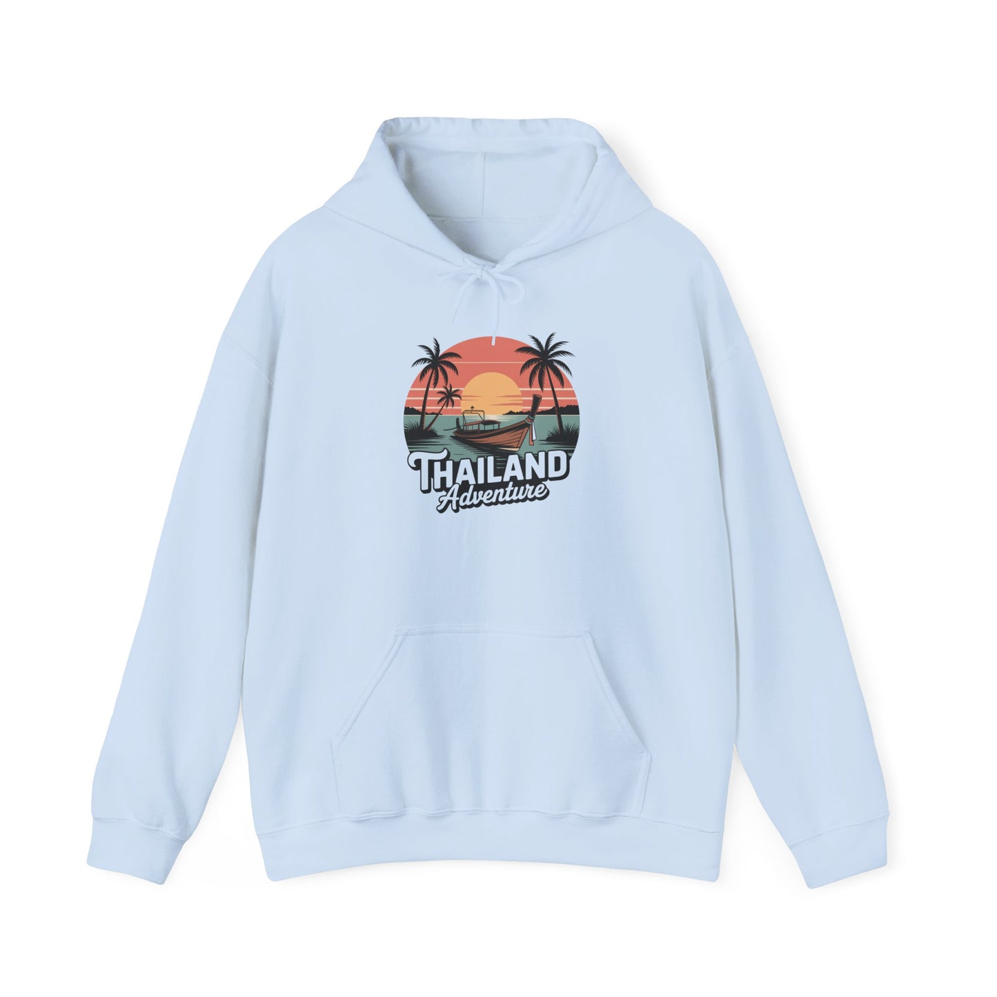 thailand sunset longtail boat hoodie